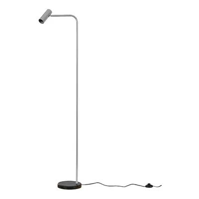 Modern Cool Grey and Black GU10 Angled Floor Lamp with a Black Marble Base