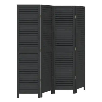 vidaXL Room DividerÂ Panels Room Privacy Screen Black Solid Wood Paulownia