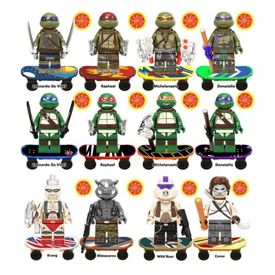 12pcs Teenage Mutant Ninja Turtles TV Movie Mini Figure Sets Horror Sci Fi Fits Lego