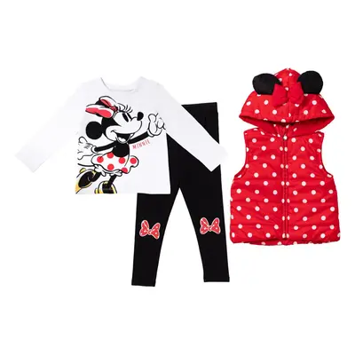 Disney Minnie Mouse Toddler Girls Vest Cosplay T-Shirt and Leggings