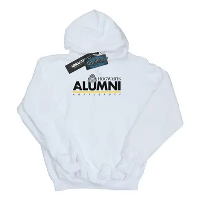 (M, White) Harry Potter Mens Hogwarts Alumni Hufflepuff Hoodie