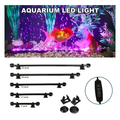 (UK Plug, 38CM) 13.2W 18-90CM Fish Aquarium Tank 12V LED 3modes Submersible Light Underwater Whi