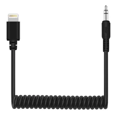 TRRS Male to Pin Live Microphone Audio Adapter Spring Coiled Cable for 3.5mm DJI OSMO Pocket Sma