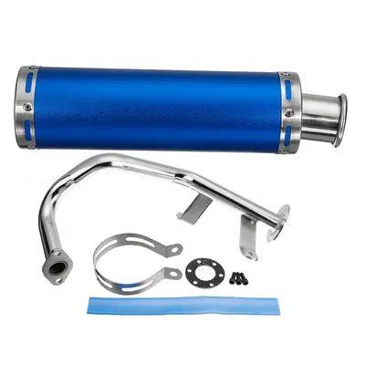 (Blue) Motorcycle Racing Exhaust System Muffler Assembly Fit For GY6 50cc Scooter