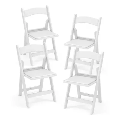 4 Pack Folding Chairs Dining Chair Set w/ Padded Seat & Back