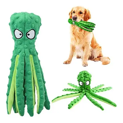 RAYITO Octopus Dog Toys, No Stuffing Squeaky Dog Toys Interactive Octopus Dog Chew Toys with Cri