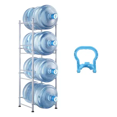 VEVOR Gallon Water Jug Holder Tiers Water Bottle Holder Heavy Duty Water Bottle Rack with Slots 