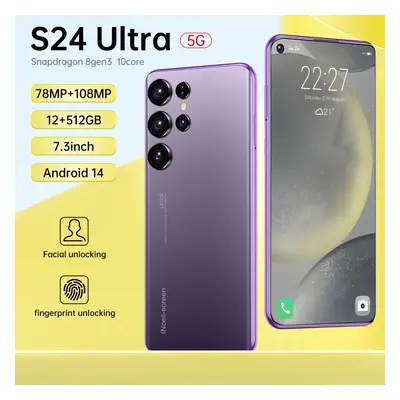 (12+512GB, Purple) The latest 7.3-inch large-screen smartphone S24 Ultra in