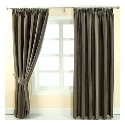 (W 167cm x Drop 137cm, Grey) Jacquard Curtain Modern Striped Design Fully Lined