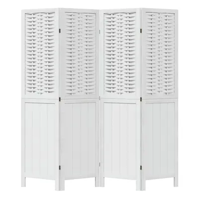 vidaXL Room Divider Panels Office Privacy Screen White Solid Wood Paulownia