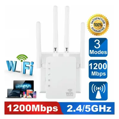 (EU plug ) 5G 2.4G WiFi Repeater Wifi Amplifier Signal Wifi Extender Network Wi fi Booster 1200M