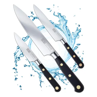 OXFORD Kitchen 3pce Knife Set - 9cm/3.5â Paring, 13cm/5â Utility, 15cm/6â Chef Knives. Ful