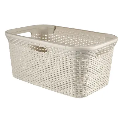 Curver Style Litre Plastic Laundry Basket, Vintage White