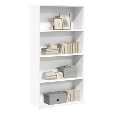 vidaXL Bookcase Bookshelf Storage Cabinet Book Stand White Engineered Wood