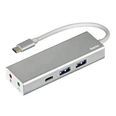 Hama USB 3.1 Type-C Hub 1:3 "Aluminium", 2x USB-A, USB-C, 3.5 mm Audio