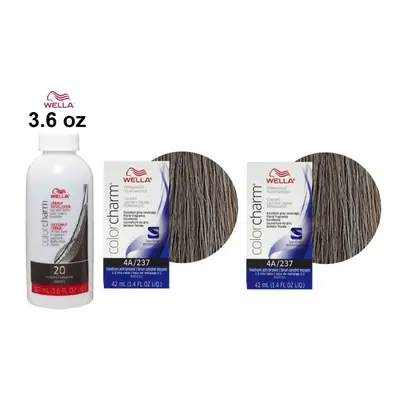 (4A+4A+Dev (Vol.20) 3.6oz) Wella 12C Ultra Light Blonde Color Charm Permanent Hair Colour