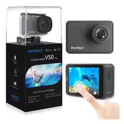 AKASO V50 Pro Native 4K/30fps 20MP WiFi Action Camera with EIS Touch Screen Adjustable View Angl