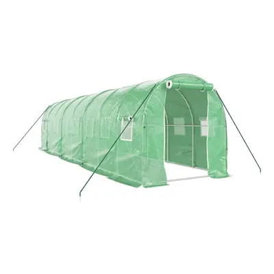 (green, x x m) vidaXL Greenhouse Walk in Greenhouse with Steel Frame Patio Outdoor Grow House