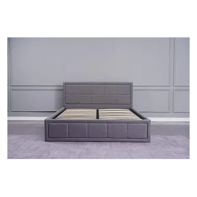 Ottoman Storage Bed grey small double 4ft fabric and Mattress wooden bedroom furniture