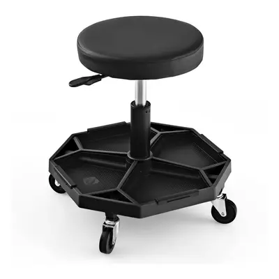 150 KG Capacity Pneumatic Rolling Mechanic Stool w/Tool Tray-Black