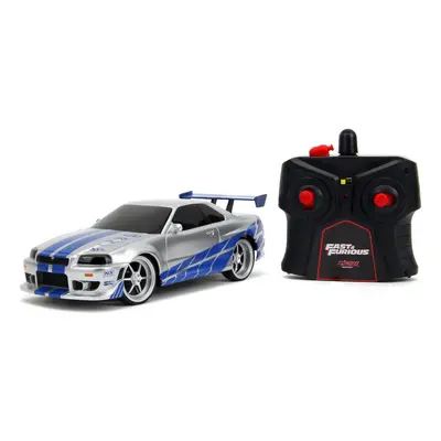 Jada Toys Fast Furious 2002 Nissan GTR R34 Remote Control Car RC with 24GHz Toys for Kids and Ad