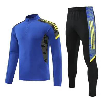 (Blue, XS) Football Long Sleeve Kits for Kids Boys Training Tops and Pants