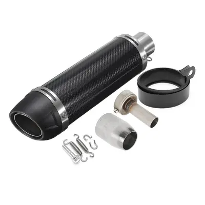 (Long) 38-51mm Universal Motorcycle Carbon Fiber Exhaust Muffler Pipe with Silencer Long/Short S