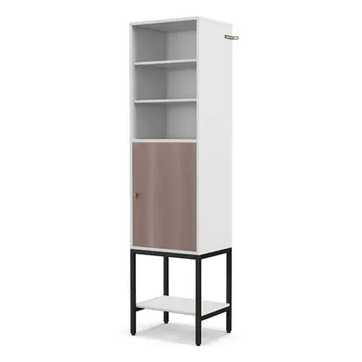 Tall Storage Cabinet Freestanding Cabinet w/Adjustable Shelf-White