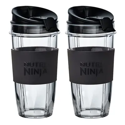 Two Large 650ml Nutri Ninja Cups with Two Sip & Seal Lids