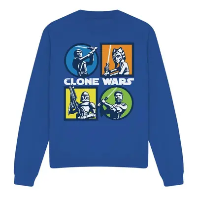 (XL, Royal Blue) Star Wars Unisex Adult Clone Wars Grid Sweatshirt