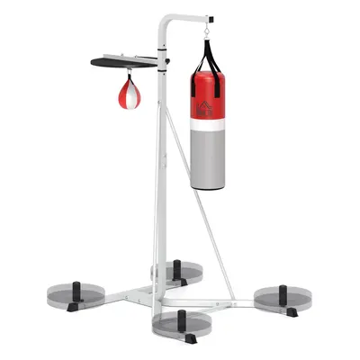 HOMCOM Punchbag & Speedball Boxing Station Frame Freestanding, White