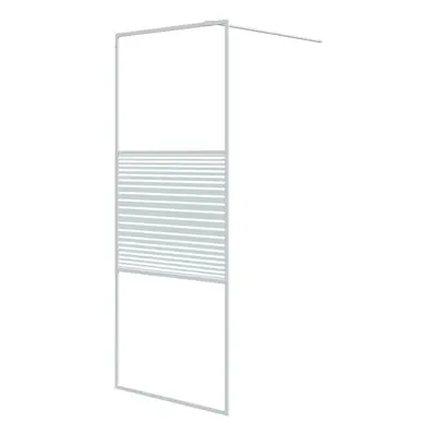 vidaXL Walk-in Shower Wall White 80x195 cm Clear ESG Glass Shower Enclosure