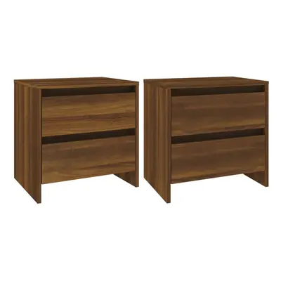 (brown oak, 2) vidaXL 1/2x Bedside Cabinet Chipboard Home Side End Accent Table Multi Colours