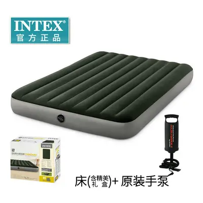 (Green mattress+small inflatable hand pump, (76 * * 25CM)) INTEX Thickened Inflatable Bed Thread