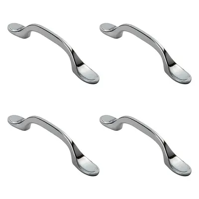 4x 128mm Shaker Style Cabinet Pull Handle 76mm Fixing Centres Polished Chrome