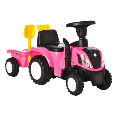 HOMCOM Ride On Tractor Toddler Walker Foot To Floor Slider Months Pink