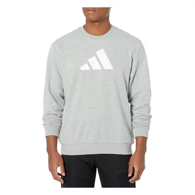 adidas Mens Future Icon 3Bar Crew Medium Grey Heather