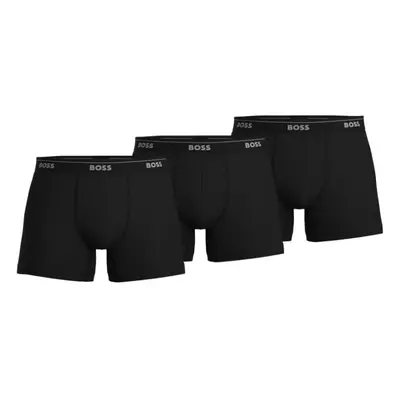 BOSS Men's Cotton Boxer Brief Midnight Black Large (Pack of 3)