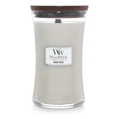 WoodWick Warm Wool Scented Hourglass Candle Large 21.5 oz with Crackling Pluswick Innovation Up 