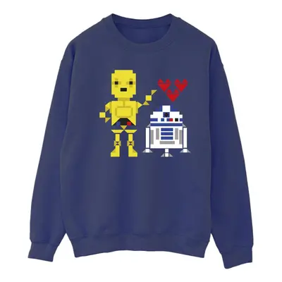 (S, Navy Blue) Star Wars Womens/Ladies Heart Robot Sweatshirt