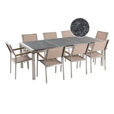 8 Seater Dining Set for GROSSETO Stone Beige