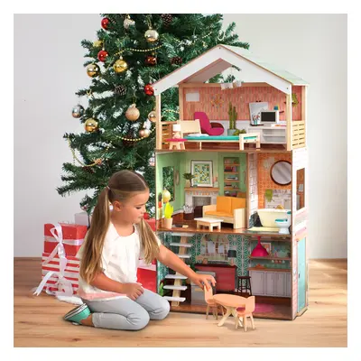 KidKraft Wooden Floor Dolls Play House Light Toy FREE Furniture Accessories