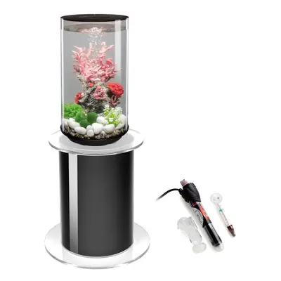 biOrb Tube 30L Black Aquarium with MCR LED Lighting, Stand and Heater Pack