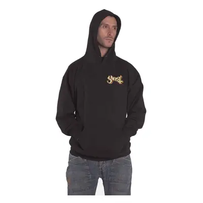 (S, Black) Ghost Pocket Band Logo and Opus Hoodie