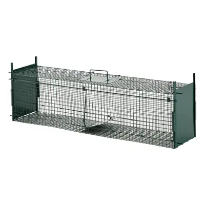 PawHut Two-Door Live Cage, Trap for Small Animal, Easy Setup - Dark Green