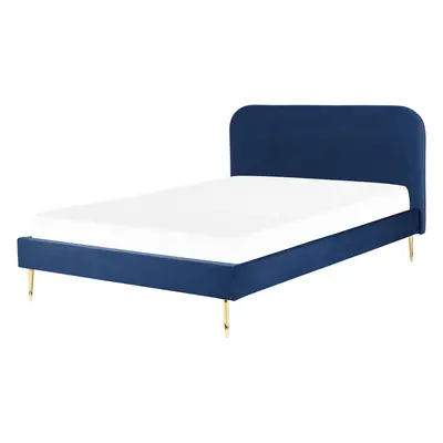 Bed FLAYAT x cm (EU Super King) Velvet Navy Blue