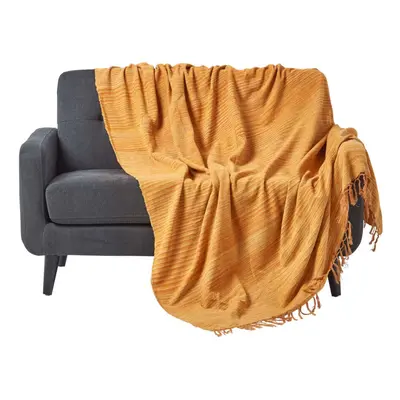 (Rust, x cm) Bed Sofa Throw Cotton Chenille Tie Dye