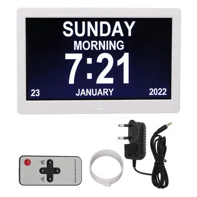 Digital Photo Frame 10in 1024x600 LCD Alarm Clock Remote Control 100?240V for Home EU Plug