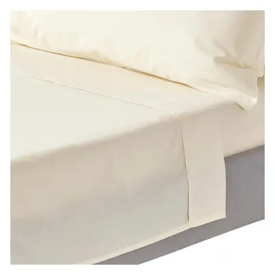 (Super-King, Cream) Egyptian Cotton Flat Sheet Thread Count Bed Sheet