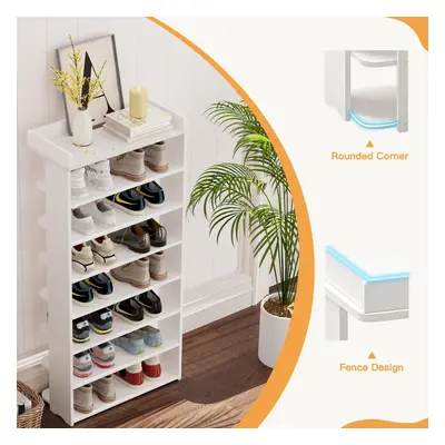 (White, tiers) Shoe Rack Storage for Organiser Shelf Display Rack